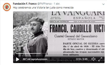 En Marea denuncia que a Fundación Francisco Franco siga a difundir o ideario do ditador